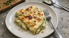 Crespelle al basilico con ricotta e limone: cremose, profumate e gratinate